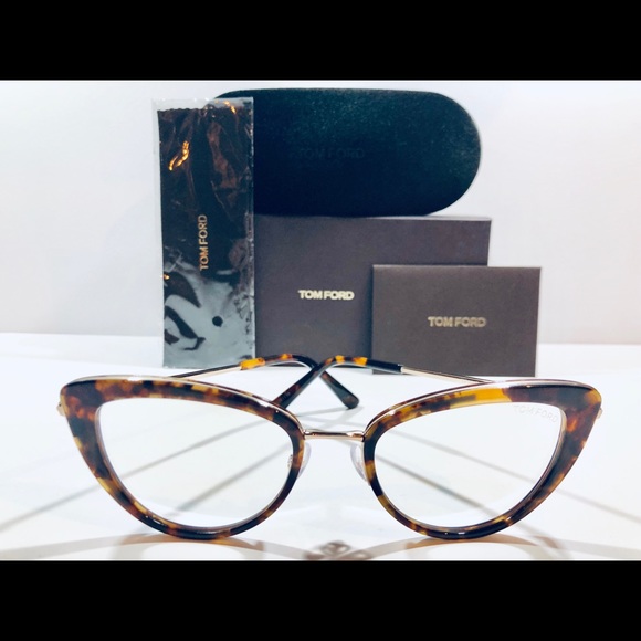 Tom Ford Eyeglasses Havana Brown Rose Gold Cat Eye